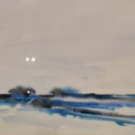 Aquarel, Maya Wildevuur, Het wad, 1986